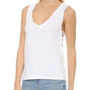 PAM & GELA white side lace up tank